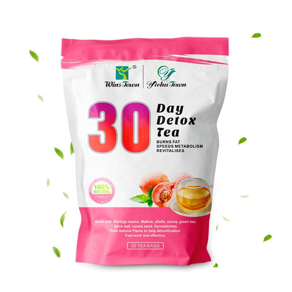 Honey peach flavor slim tea 30 Days 28 fit flat tummy Weight Loss Belly Detox Tea for Slimming tea belly fat burn