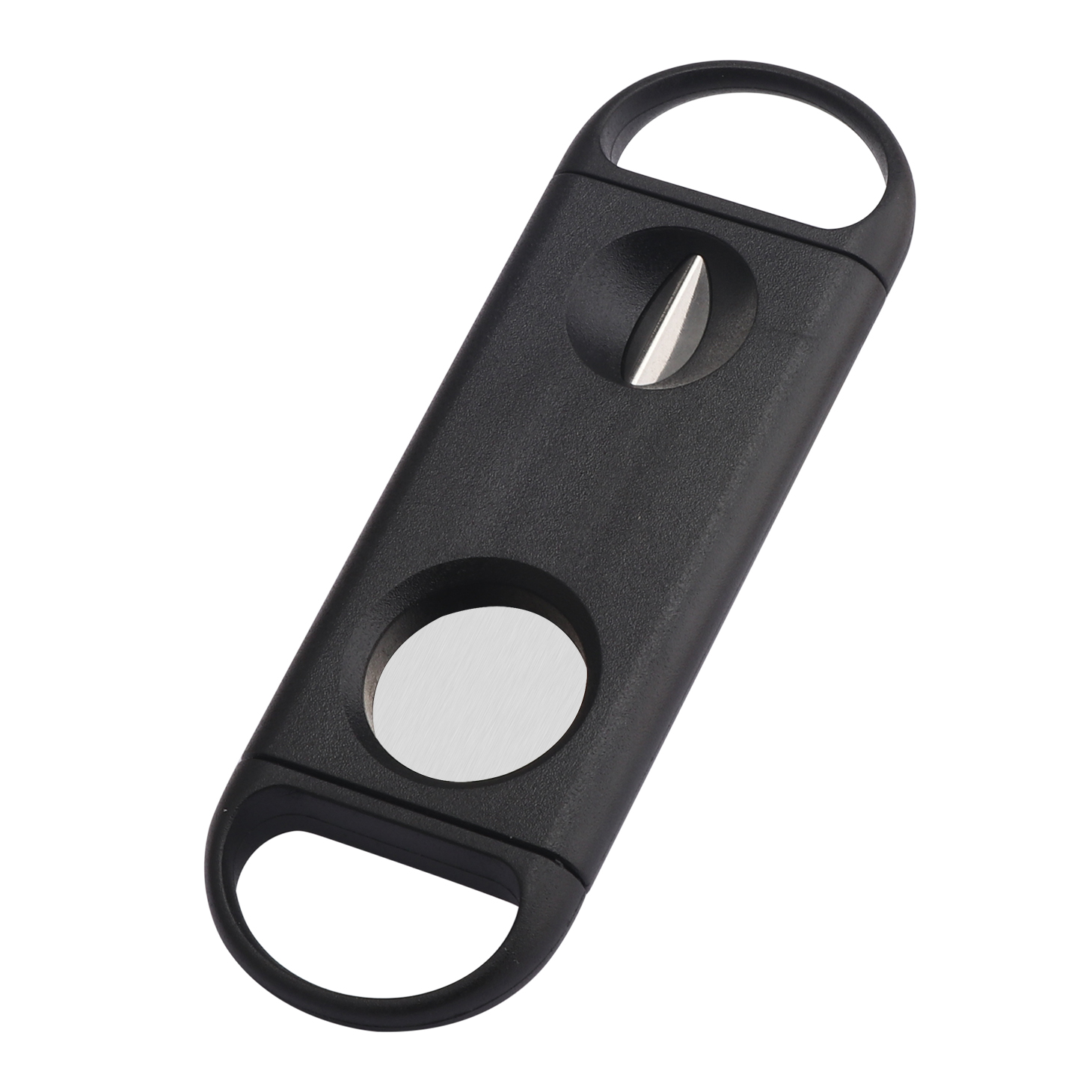 Wholesale Custom Logo Cigar V Cutter Black Table Top Plastic Cigar Cutter