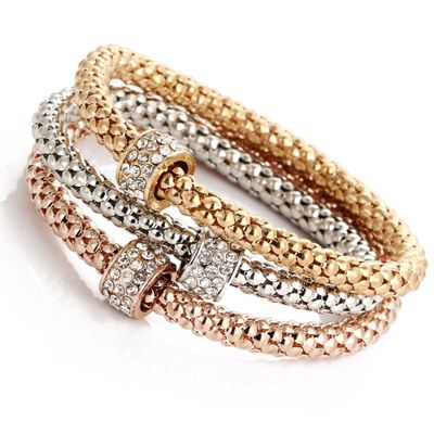 2020 Hot Selling 3 Pcs Crystal Butterfly Popcorn Fashion Charm Bracelet Set
