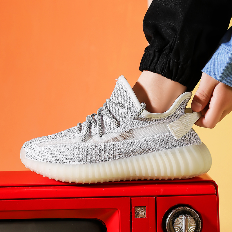 Новый дизайн 2021, оригинальные детские кроссовки Yeezy 350 V2, детская обувь, мужская спортивная обувь для бега для детей