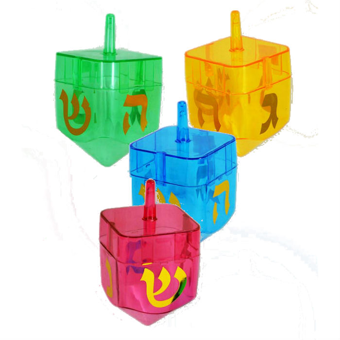 Наполняемая дрейдел hanukka для вечеринки Chanukah, прозрачная, может заполняться гелевой монеткой hanukka