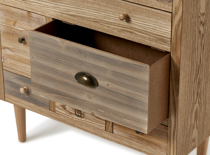 Wholesales Vintage Used Recycled Wooden Chest of Drawers Shabby Chic Cabinet For Living Room Furniture