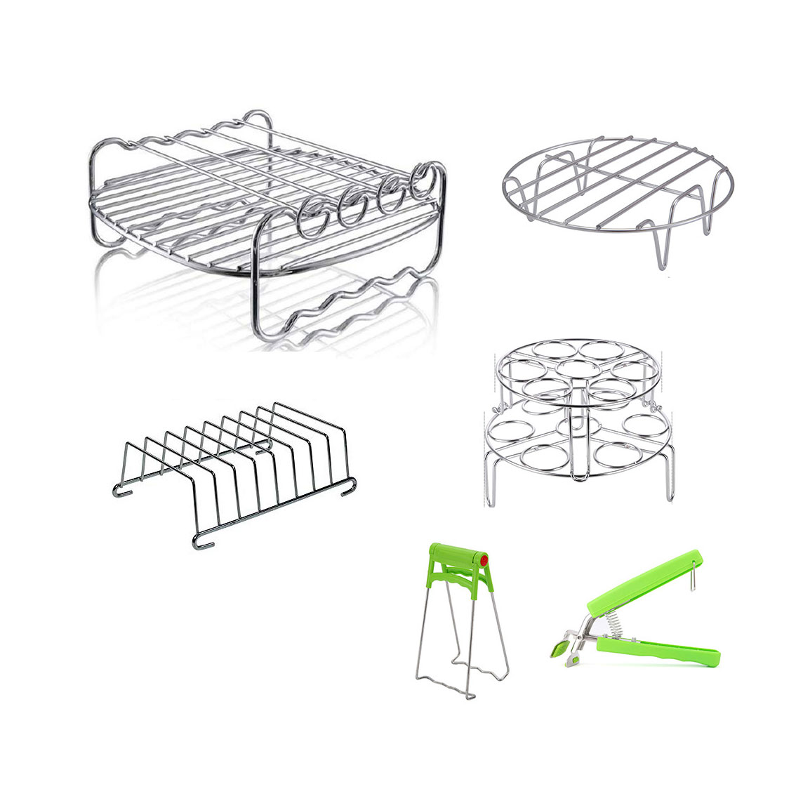 manufacturer air fryer accessories six-inch seven-inch eight-inch double-layer stainless steel grill electric fryer accessories