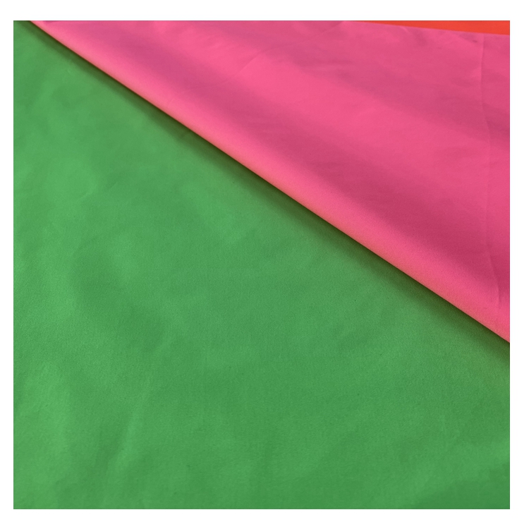 Bright Fluorescent Color Polyester Microfiber Waterproof Pongee Fabric for Coat outwear