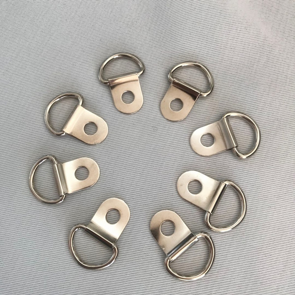 Customized Sheet Metal Hooks Stamping Steel Hanger Snap Hooks For Picture Frame D-Ring Hanger Hooks