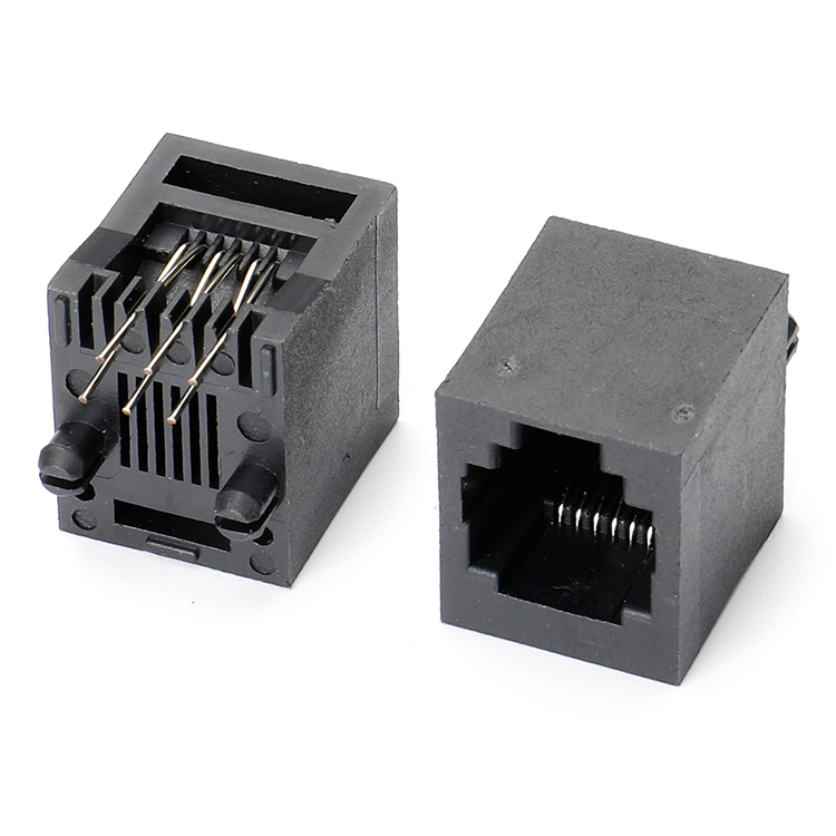 Женский модульный разъем RJ45 Соединитель с одним портом, PCB JACK вниз