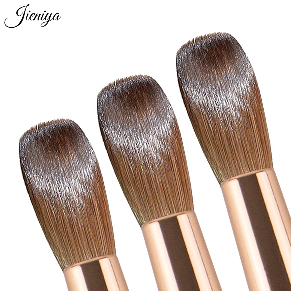 Jieniya nail supplier Handmade 100% Pure Kolinsky Brush Custom Handle Flat/round Acrylic Nail Brush for Acrylic Nails Art