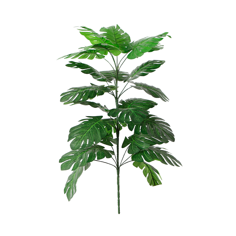 66cm High Simulation 24 Head Beam Artificial Monstera Leaves Bundle For Indoor Decoration