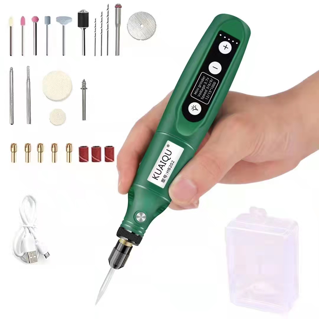 HB-202 Variable Speed Mini Rotary drill Polishing Drilling accessories Led lighting mini drill micro USB Mini Grinder