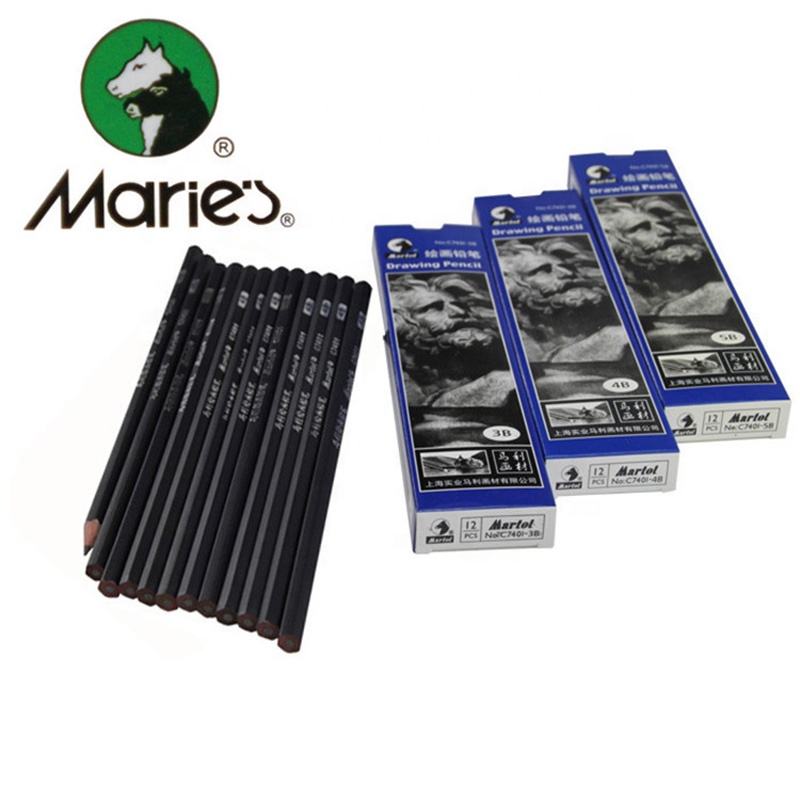 Карандаш Maries для черных скетчей, профессиональный карандаш для рисования HB 2H B 2B 3B 4B 5B 6B 7B 8B 10B 12B 14B, художественные канцелярские принадлежности C7401