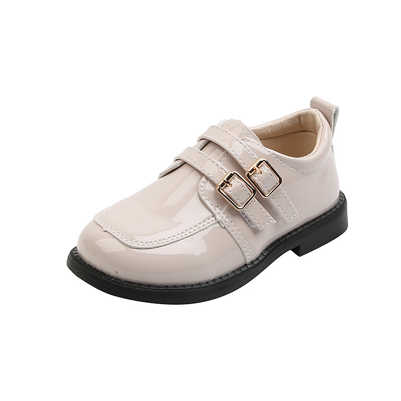 British style girl's leather shoes 2021 new children's soft sole little girl flat shoes
