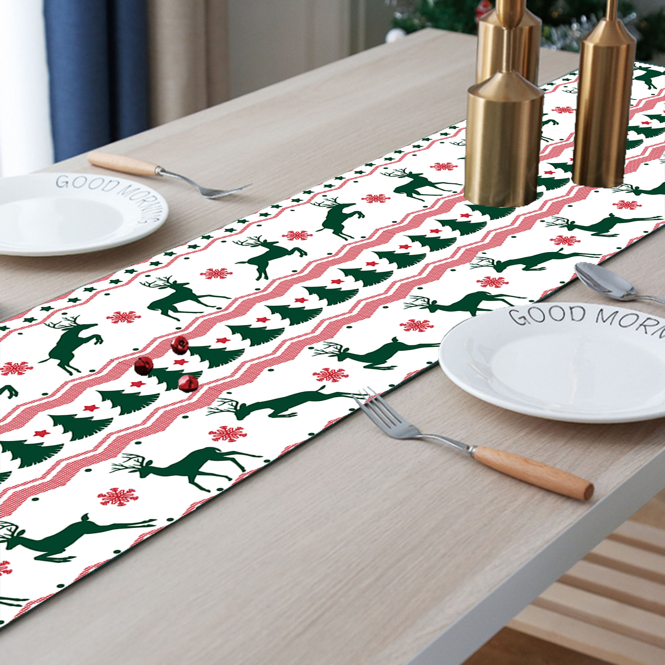 2020 Christmas Luxury Dining Table Runners Tablecloth High Precision Jacquard Polyester Table Runner for Home Decor