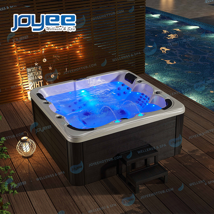 JOYEE house garden big square freestanding whirlpool massage jacuzzi function 6 person outdoor hot tub