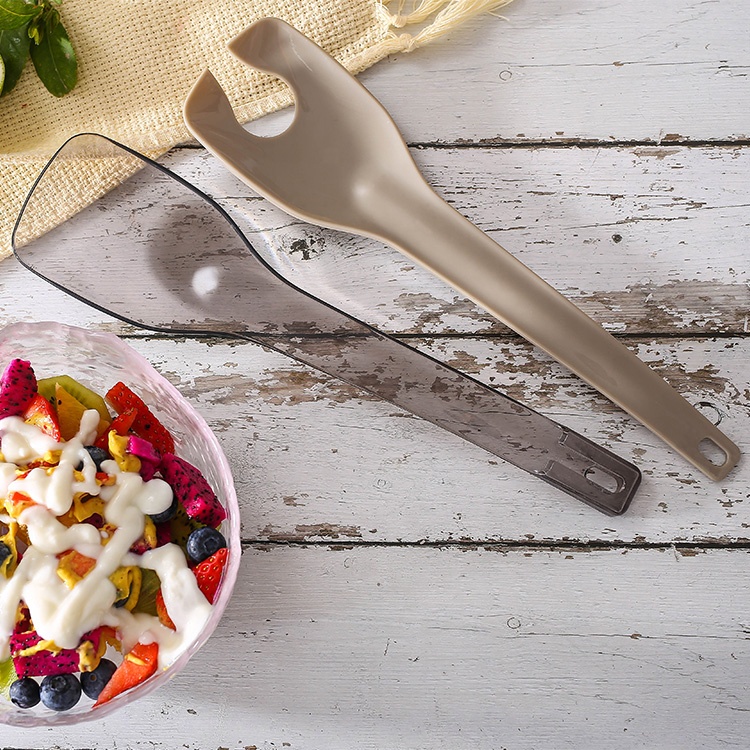 Оптовая продажа Многофункциональный пластик abs 2 in1vegetable фруктовый салат смешивания инструменты набор ложка и вилка