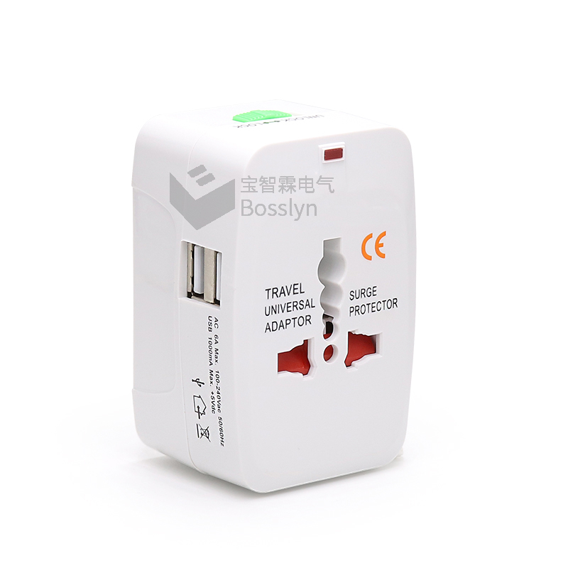 По всему миру все в одном Travel Adapter конвертер два порты USB стабилизатор напряжения AC мощность Европа, Великобритания, ЕС, AUS в США