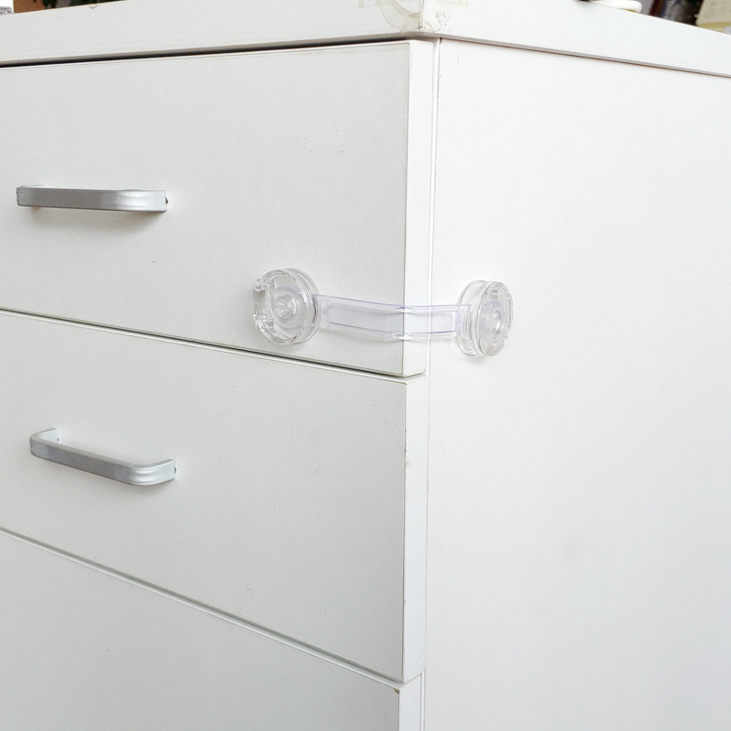 Transparent Child Safety Strap Locks (10 Pack) for Fridge Cabinets Drawers Dishwasher Toilet with 3M Adhesive
