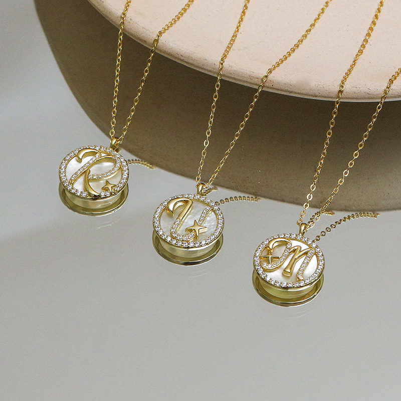 Letter necklace women's 925 Sterling Silver style retro neck chain light luxury crowd design custom clavicle Necklace
