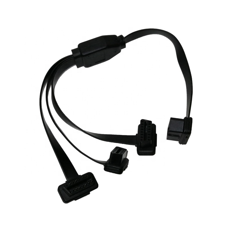 Byobdii 50 см длина 4FT OBD2 мужчина в три женский OBD2 Удлинительный кабель с 16Pin подключен
