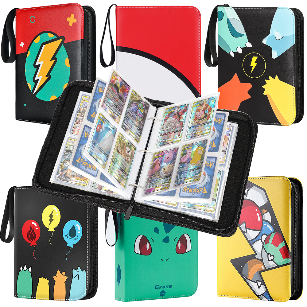 Trading Card Binder for Pokemon Baseball Basketball Football Game Cards 4&9 Pocket Business Card Holder with Sleeves