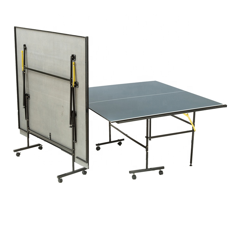OEM Cheap Price 12mm MDF Table Tennis Table with Moveable 25mm Wheels Custom Lock Foldable Ping Pong Table