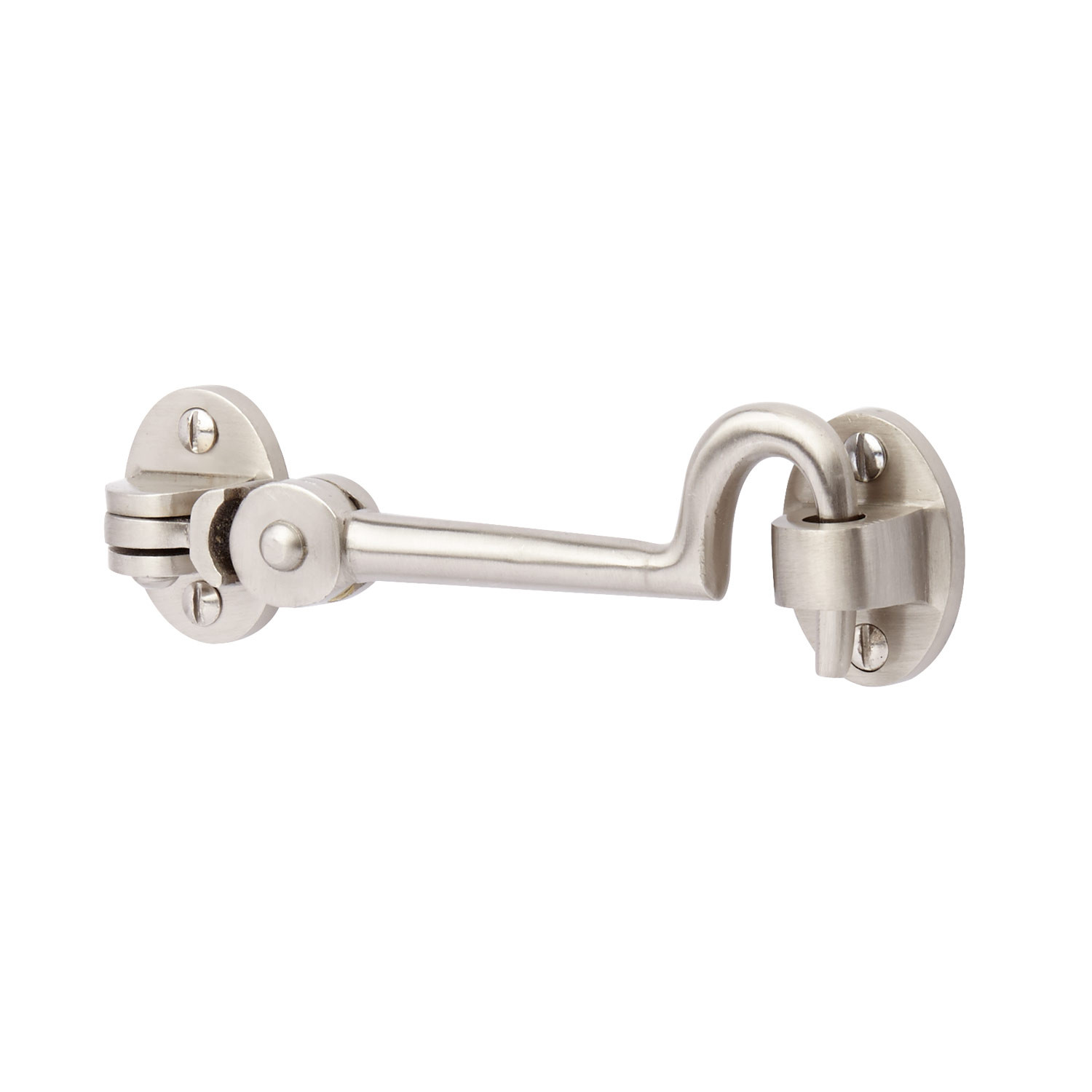 Brass Cabin Door Hook with latch and 2 screws 100 mm long
