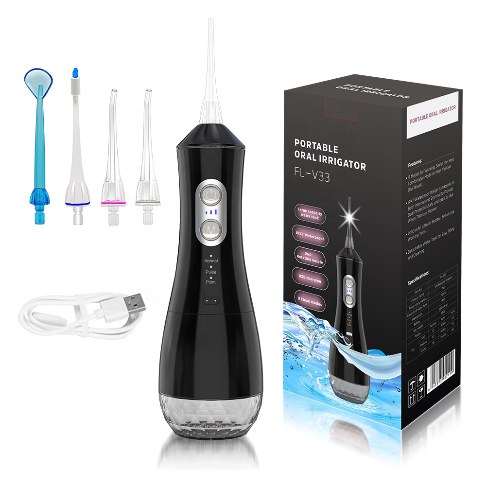 Private Label Custom Logo Electric High Pressure IPX7 Waterproof Oral Care Spa Dental Water Jet Toothbrush Flosser Travel Kit