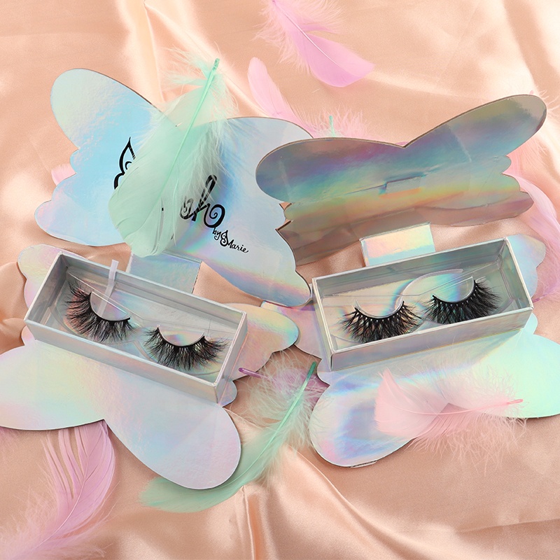 Siberian mink 100% real eyelashes transparent blue clear band gel remover eyelashes mink pair costume box