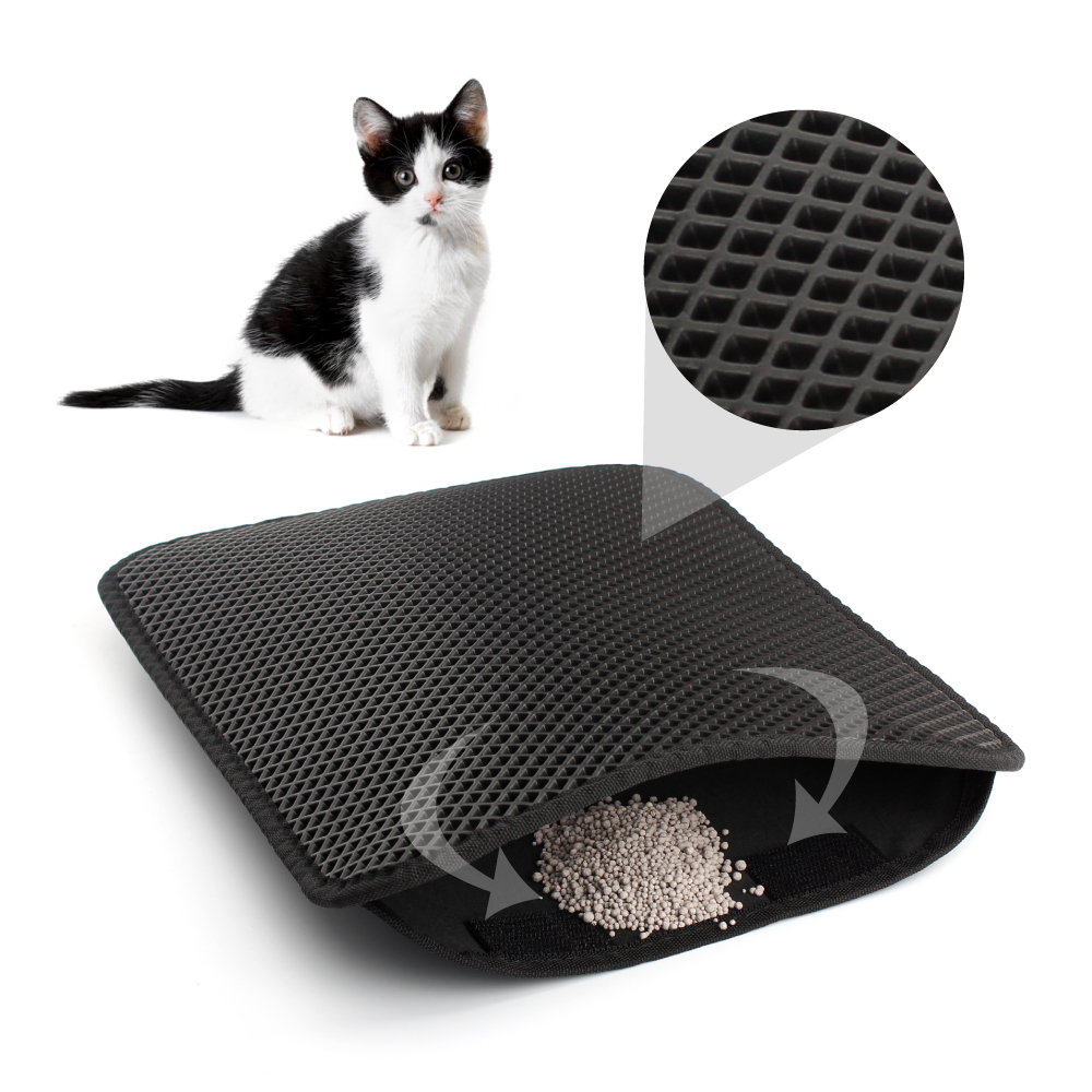 Pet Cat Litter Mat Waterproof Double Layer Kitten Litter Trapping Pet Litter Box Mat Clean Pad Products For Cats Accessories