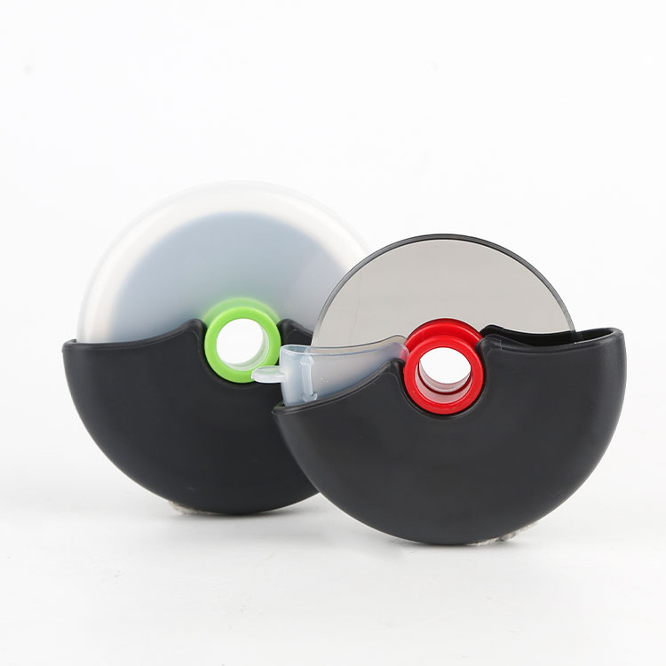 Kitchen Gadget Pizza Tools Dismountable Stainless Steel Round Mini Pizza Roller Knife Cutter Wheel With Protective Sleeve