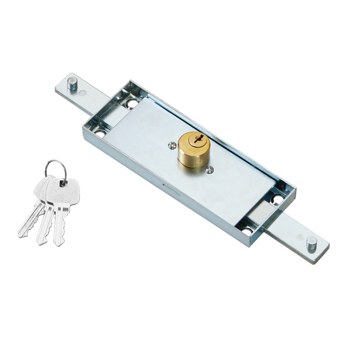 Thickened galvanized roller shutter door lock copper core one-word security door lock bottom rolling shutter door lock