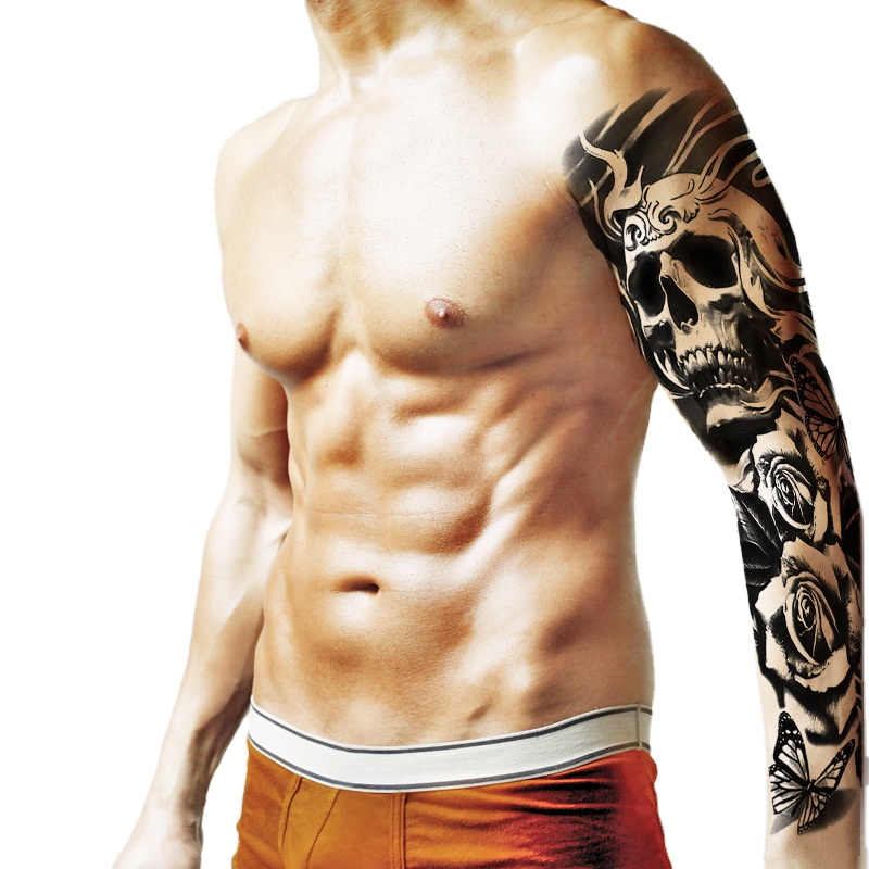 Wholesale OEM Tattoo Sticker Full Arm Large Skull Waterproof Temporary Tattoo Sticker for Men Women