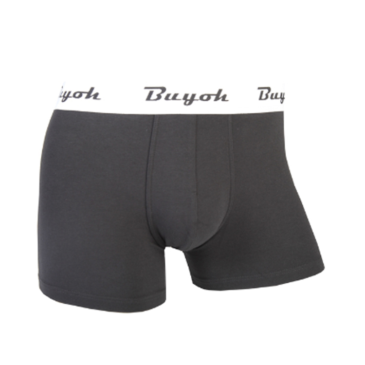 Solid color organic fabric sexy black underwear men boxer briefs cotton