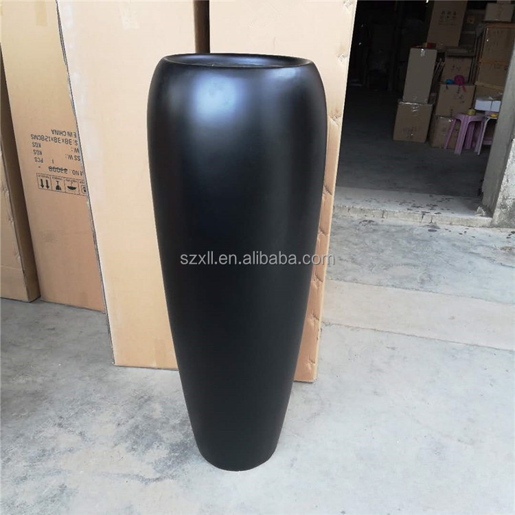 Modern floor fiberglass decorative large vase simulation green plant flower jar home floral decoration reception decor planter