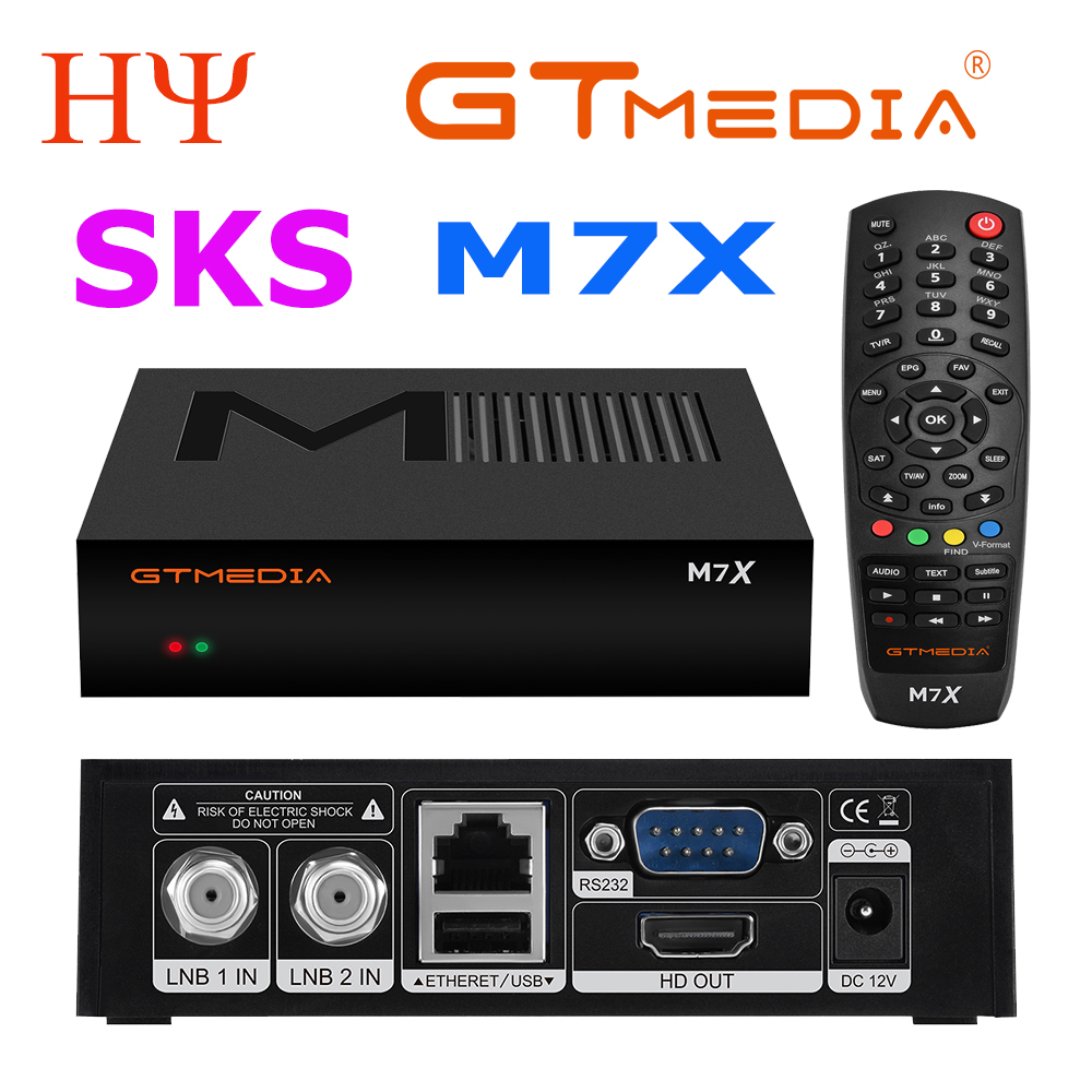Оригинальный GTmedia M7X DVB-S2 VCM ACM мульти-потока SKS HEVC двойной тюнер lKS & SKS-цифра спутниковый телевизионный ресивер Встроенный Wi Fi Декодер каналов кабельного телевидения компьютерной приставки к телевизору