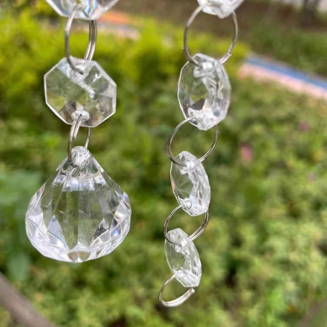 100cm clear acrylic drop string beads crystal ceiling hanging bead chain curtain for wedding home hotel decorations