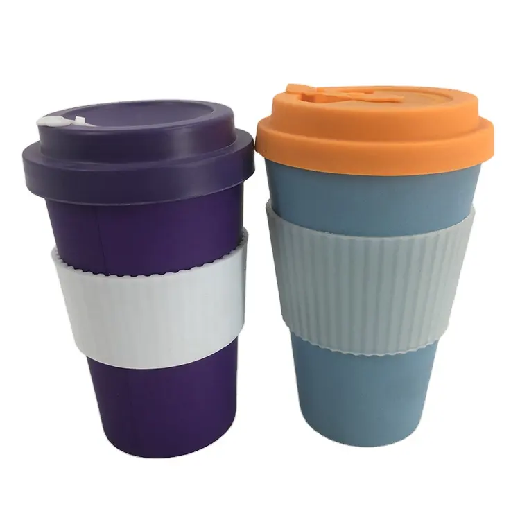 Wholesale hot sell biodegradable reusable eco-friendly bamboo fiber mug takeaway coffee cup