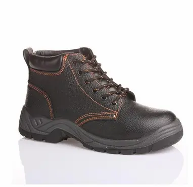 Pu sole high quality Men Genuine Leather Safety Shoes with Steel Toe