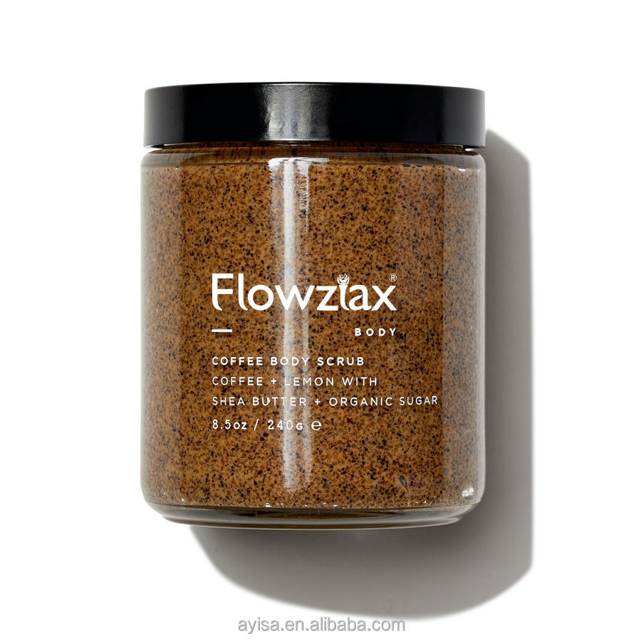 Private label high quality whitening moisturizing exfoliating remove dead skin organic natural coffee body scrub