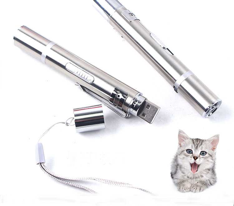 Портативная USB зарядка кошка Лазерная светодиодная указка Pet лазерная ручка интерактивная игрушка