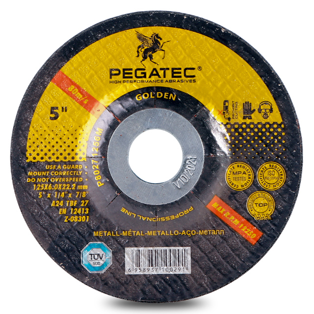 PEGATEC 125X6X22 GRINDING DISC FOR STEEL AND METAL ABRASIVE DISC IN CHINA