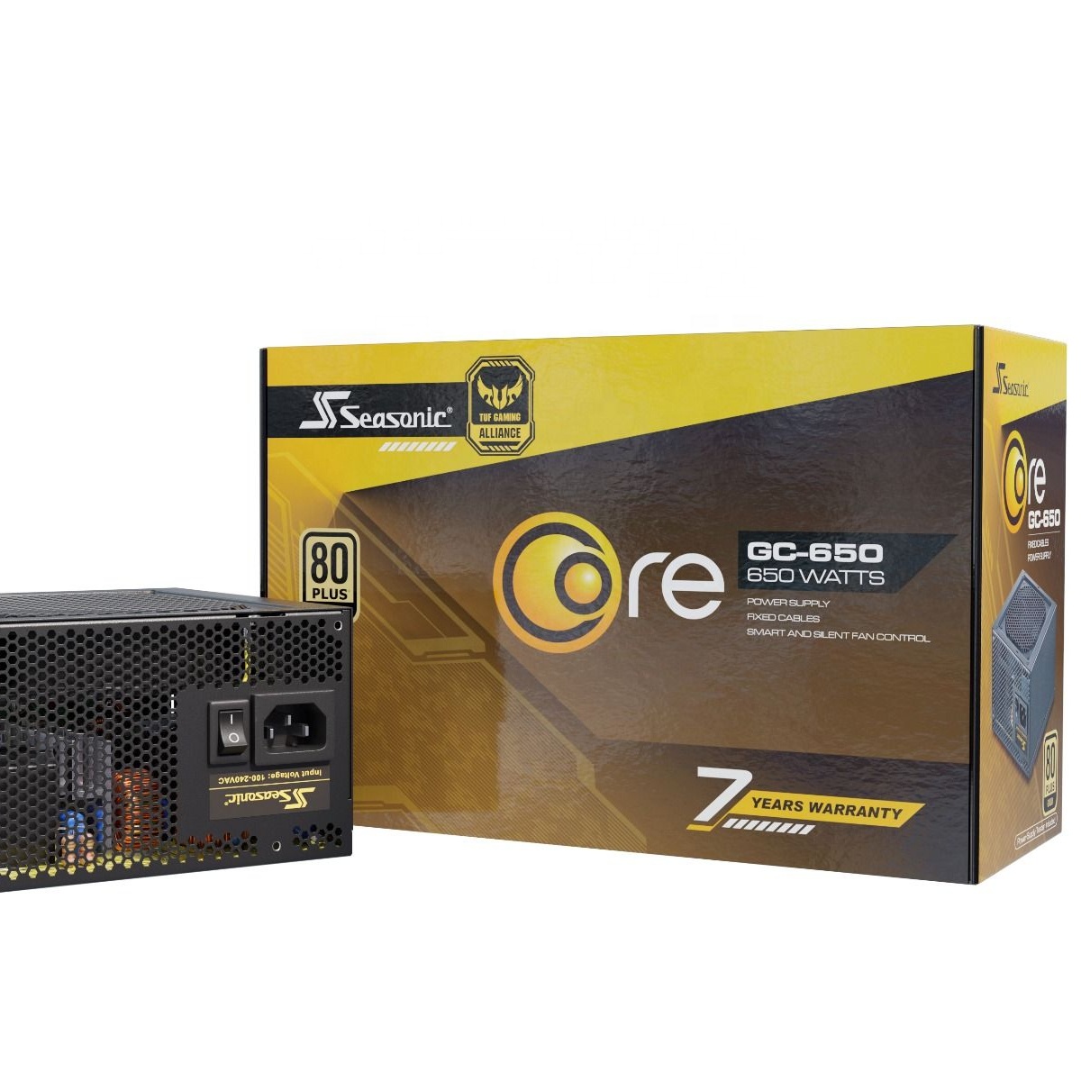 Блок питания Seasonic G12 GC650W для ПК с прямым выходом (Умный вентилятор контроля температуры/двойной блок питания для процессора)