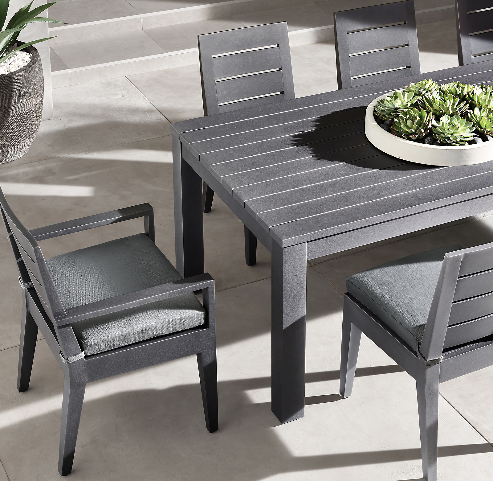 Popular garden patio set outdoor furniture rectangular aluminum dinning set