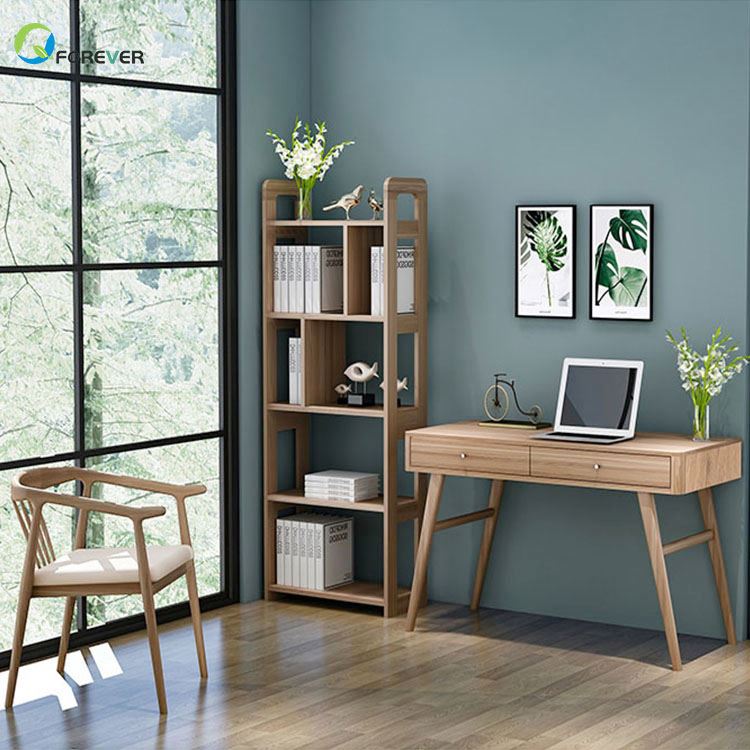 Bookcase wooden Solid Wood Desk Nordic Simple Student Desk