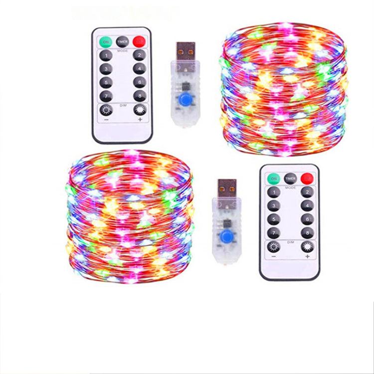 Battery Operated Waterproof Highlight LED Holiday Decoration String Light With Remote Timer Control