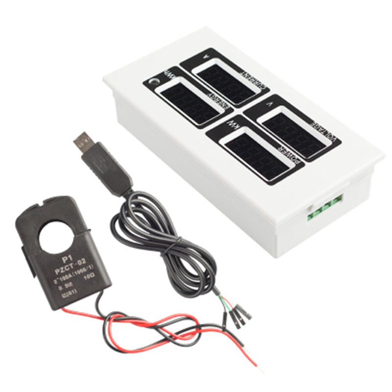 Peacefair PZEM-004 открытые CT + USB конвертер 100A TTL умный счетчик энергии мониторы программируемый цифровой вольтметр однофазный 45-65 Гц