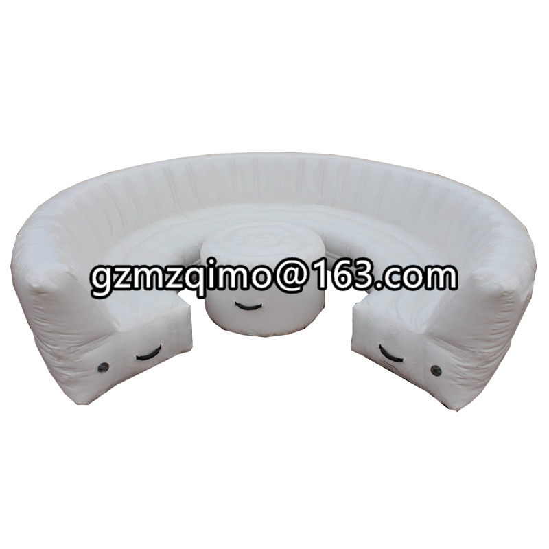 PVC Airtight inflatable circular couch with led lights Inflatable Sofa
