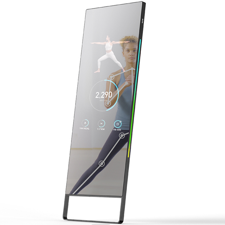 Custom Home Gym Mirror 45 55 inch Standing Android Lcd Touch Screen Display Smart Fitness Mirrors