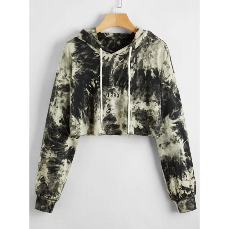 BL21H1018 vintage chinese embroidered tie-dye green china manufacturers sale price with drawstring hoodie pullover for women