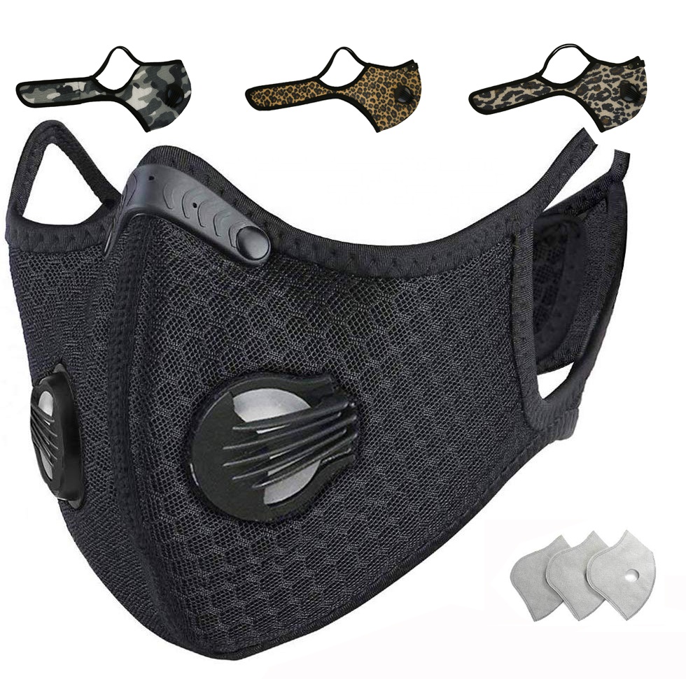 Wholesale Adjustable Outdoor Sport Breath Anti Pollution Colourful Camo Leopard print Mesh Dust - proof Cycling sports Mask