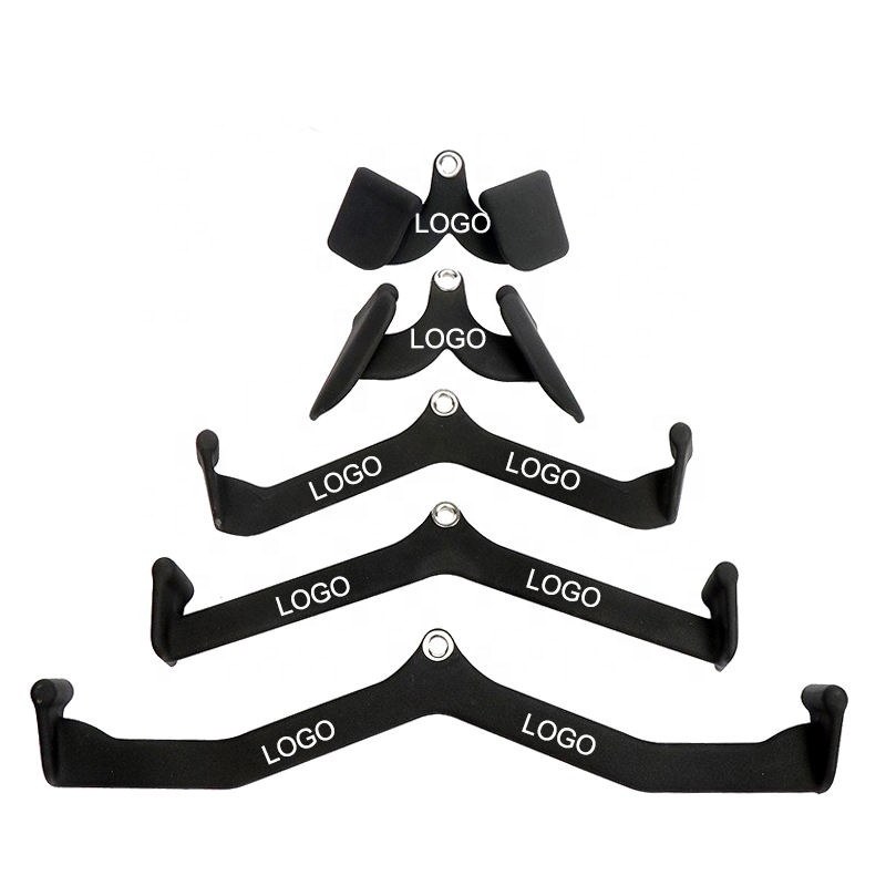 Factory Price Hote sale Wide Grip Handle Lat Pulldown Rowing Bar Set coated iron Fitness gym exercise fitness accessories 5pcs s